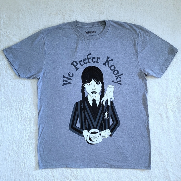 Mad😡 Engine Global🌎 LLC Wednesday Addams "We Prefer Kooky" Graphic Tee👕 - Picture 1 of 11
